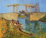 Famous Women Paintings - The Langlois Bridge at Arles with Women Washing